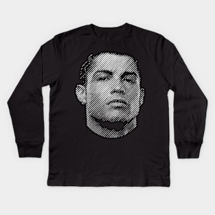 Cristiano Ronaldo Halftone style Kids Long Sleeve T-Shirt